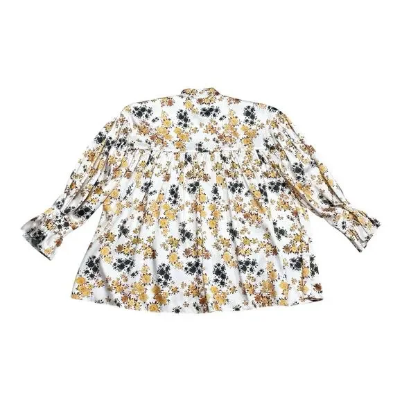 Victoria Victoria Beckham Floral Poly Twill Blouse Large - Picture 4 of 5